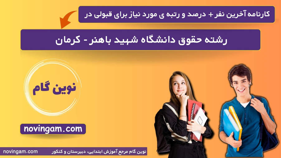 کارنامه آخرین نفر درصد و رتبه مورد نیاز برای قبولی در رشته حقوق دانشگاه شهید باهنر - كرمان