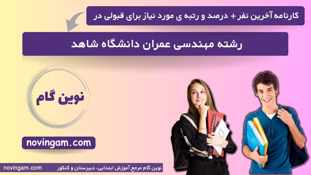 کارنامه آخرین قبولی مهندسی عمران شاهد
