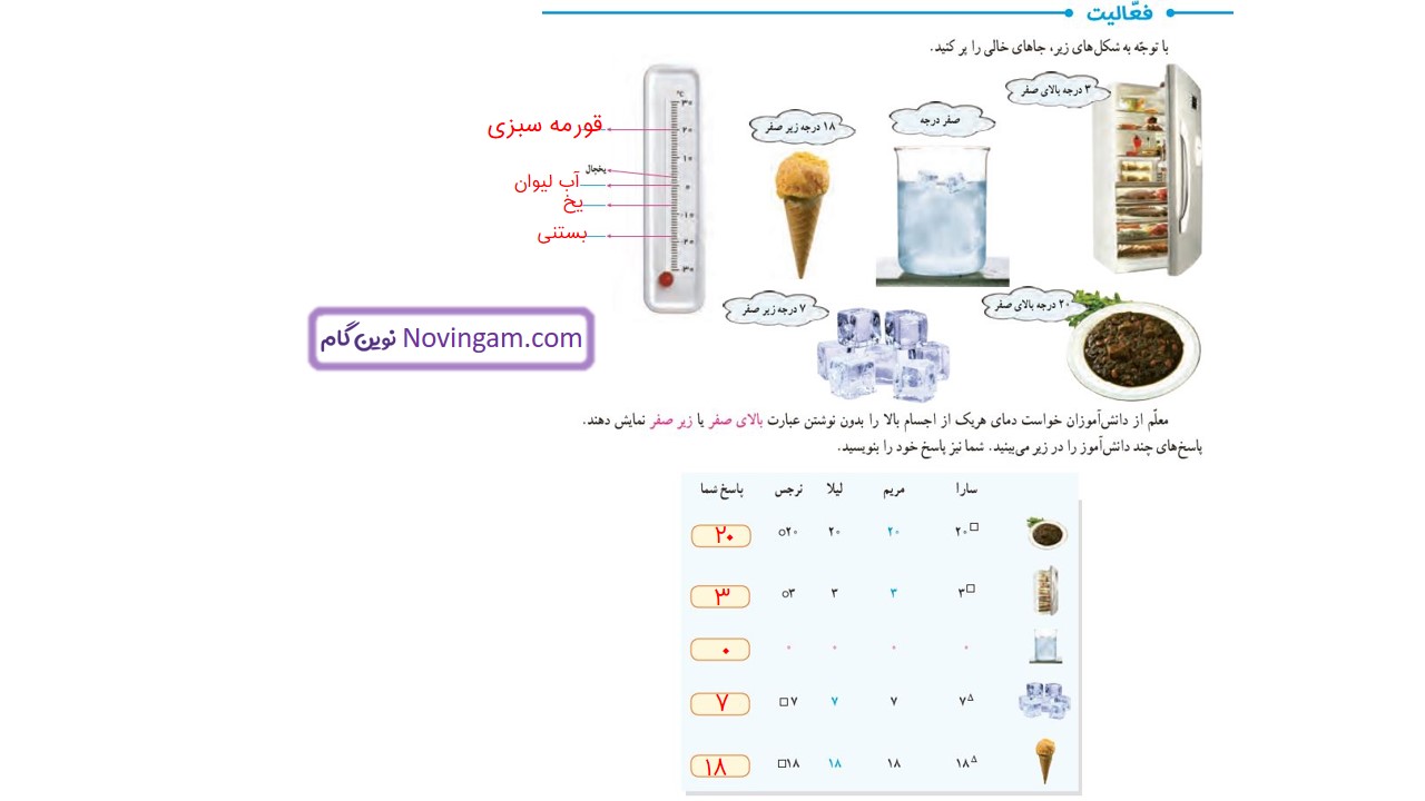 جواب صفحه ۱۶ و ۱۷ و ۱۸ ریاضی ششم قسمت اول