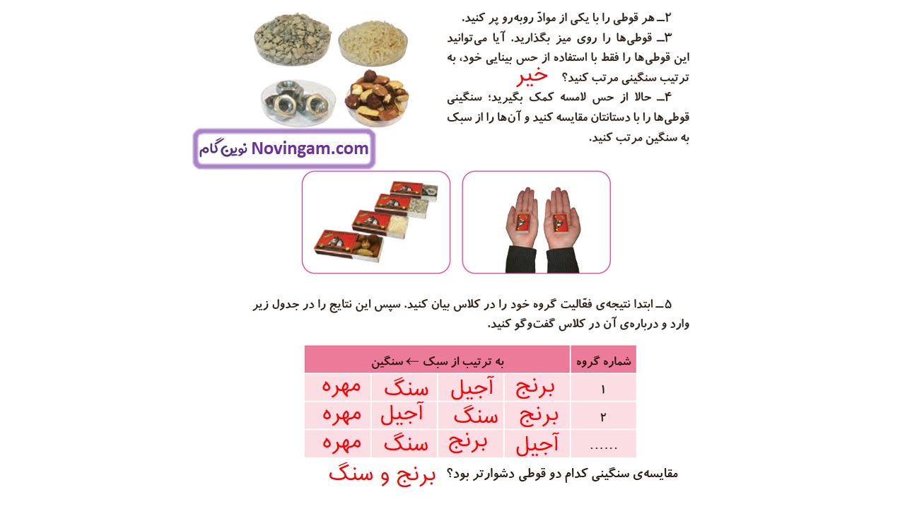 جواب صفحه ۲۵ علوم سوم