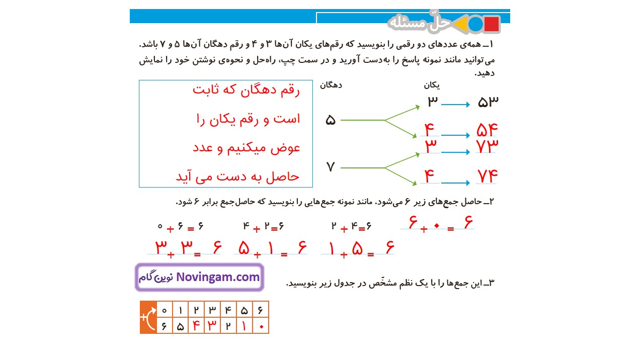 جواب صفحه ۲۶ و ۲۷ ریاضی دوم قسمت اول