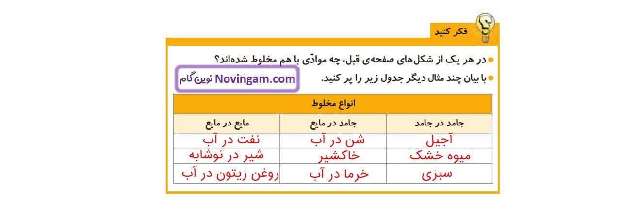 جواب صفحه ۸ و ۹ علوم چهارم قسمت اول