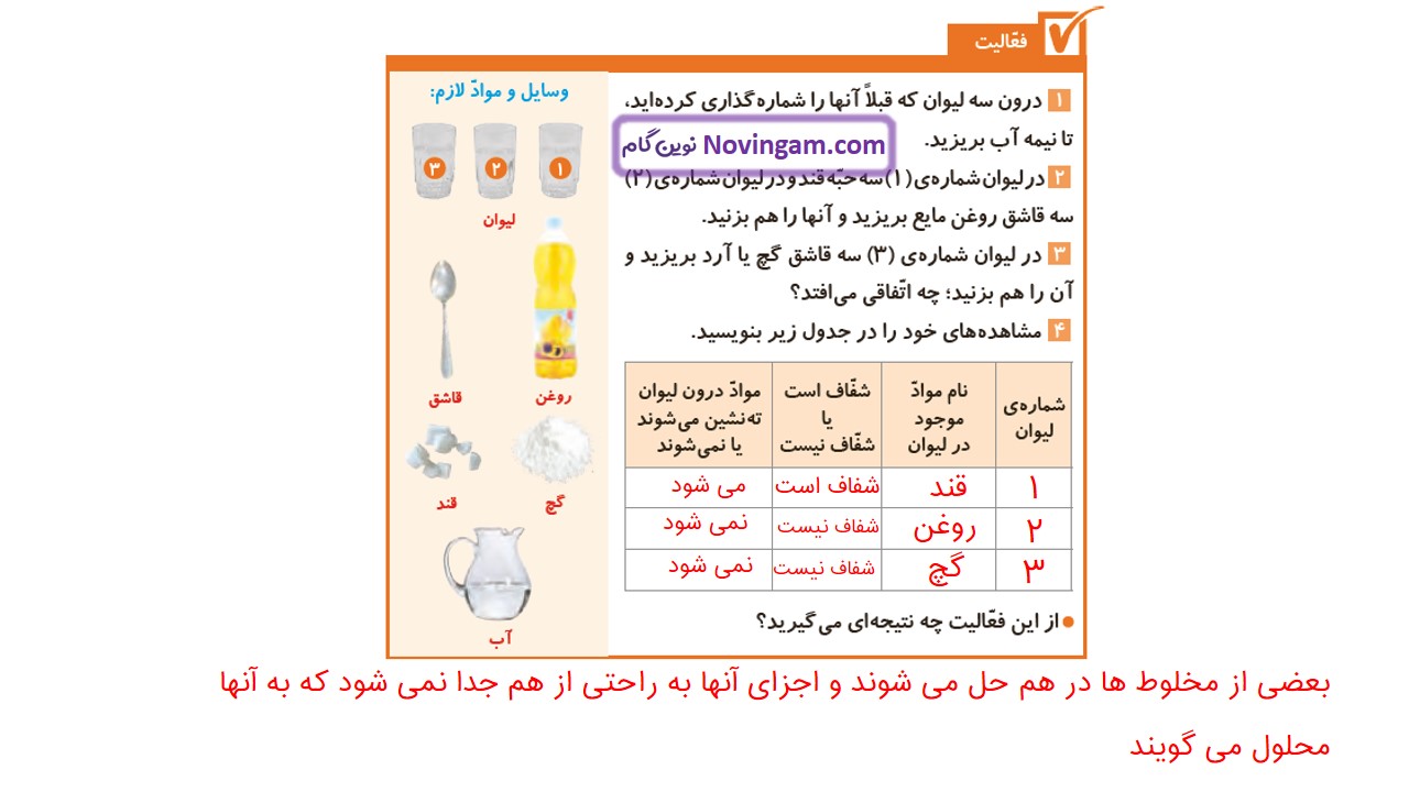 جواب صفحه ۸ و ۹ علوم چهارم قسمت دوم