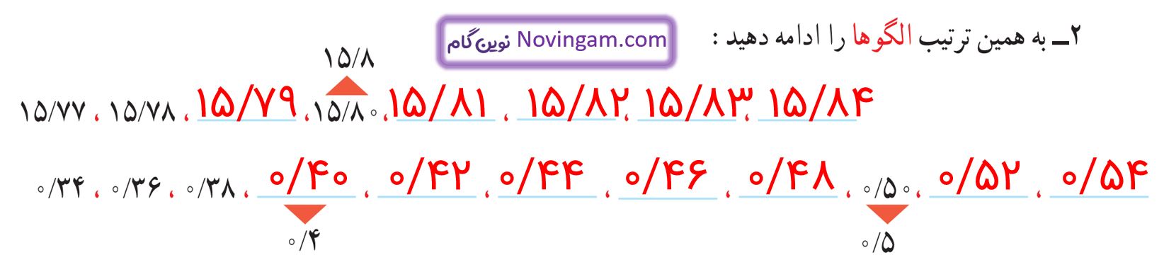 جواب کار در کلاس صفحه 90 ریاضی پنجم قسمت 2