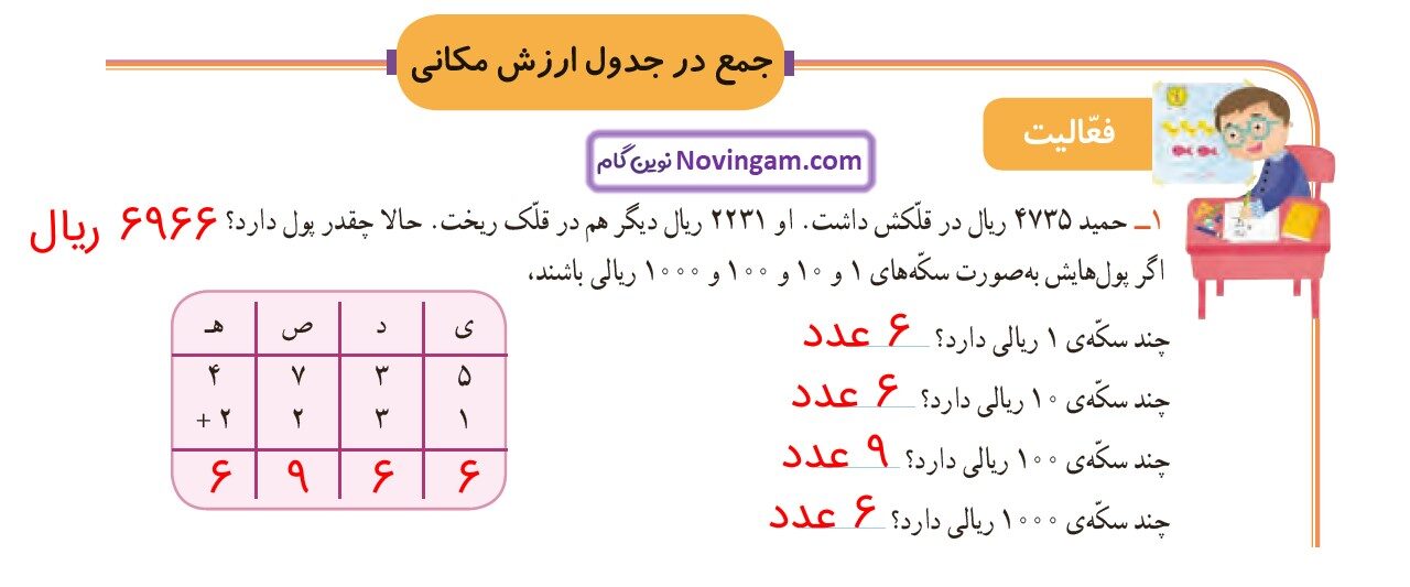 جواب صفحه ۱۰۶ ریاضی سوم قسمت اول