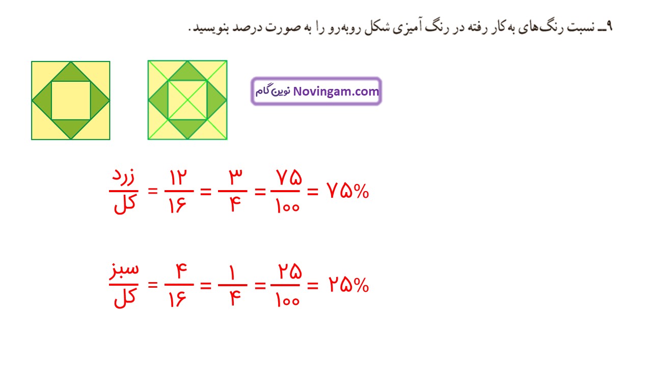 جواب صفحه ۱۱۹ و ۱۲۰ ریاضی ششم قسمت هفتم