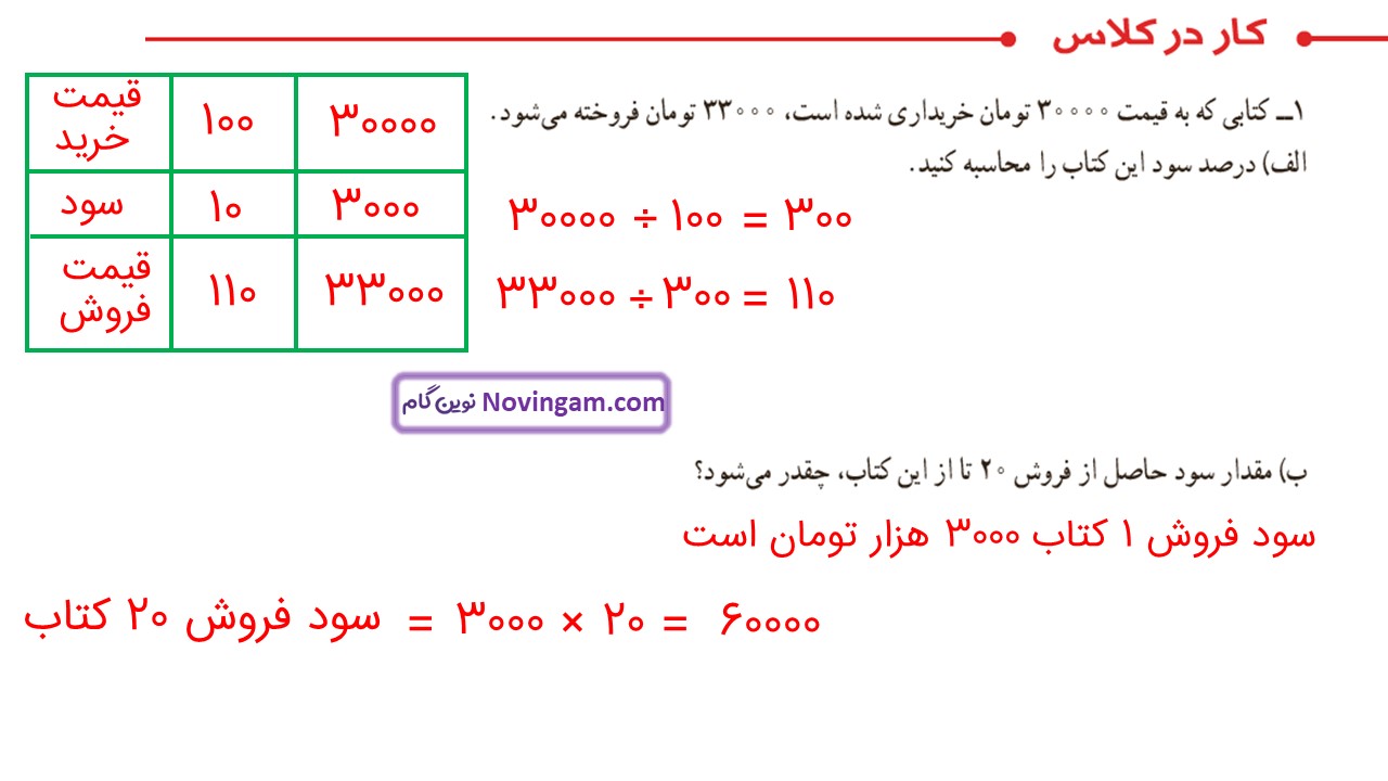 جواب صفحه ۱۲۲ و ۱۲۳ ریاضی ششم قسمت چهارم