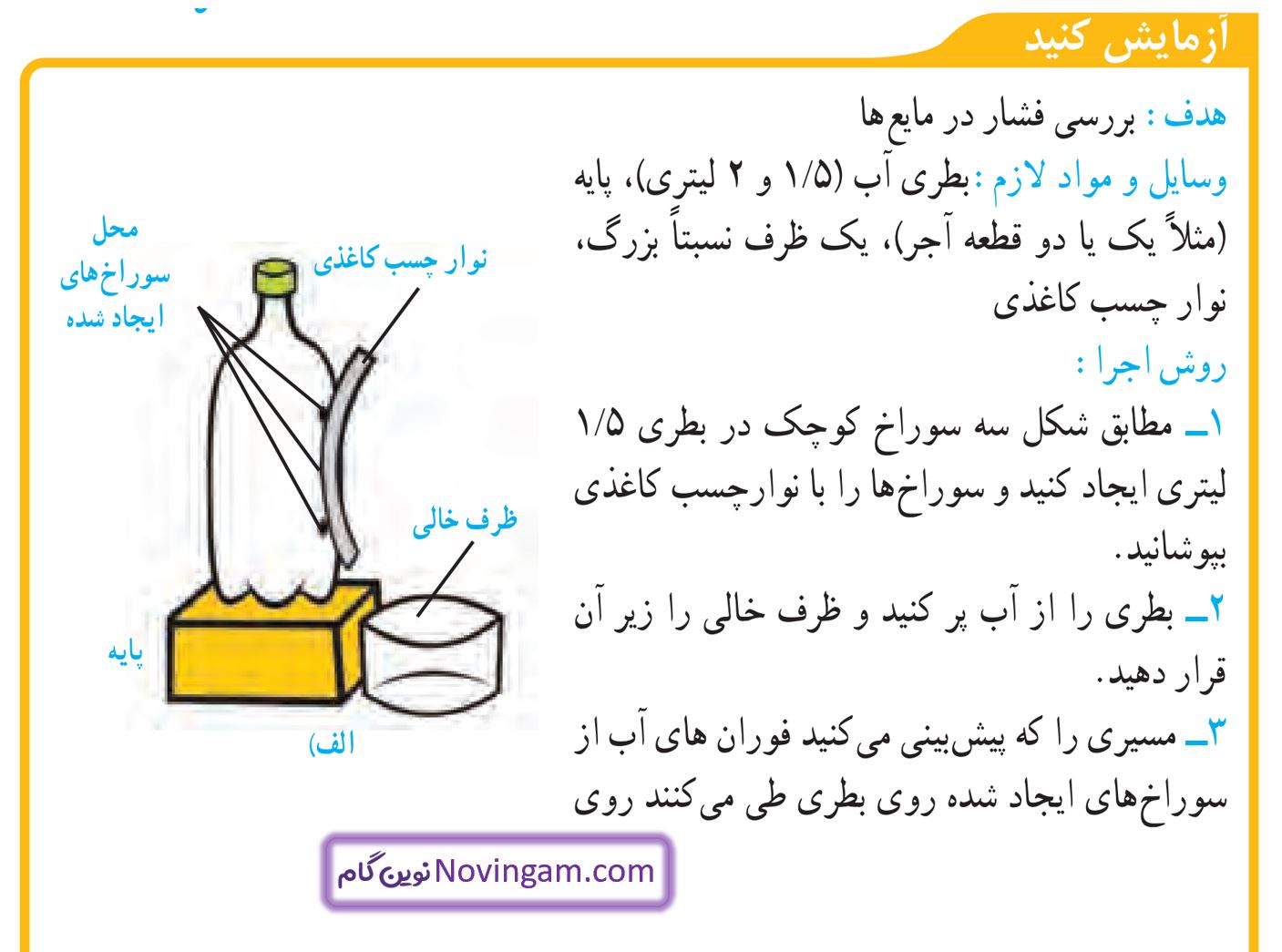 جواب آزمایش کنید صفحه 87 و 88 علوم نهم قسمت 1