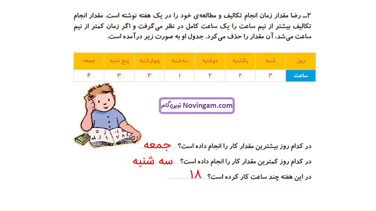جواب صفحه ۱۲۸ و ۱۲۹ ریاضی دوم قسمت چهارم