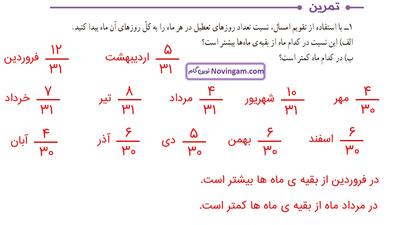 جواب صفحه ۱۲۸ و ۱۲۹ ریاضی ششم قسمت دوم
