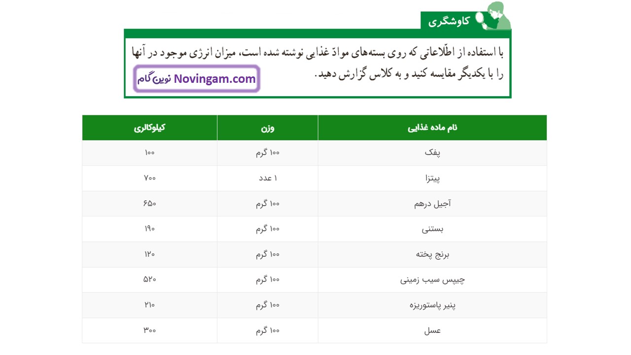 جواب صفحه ۷۲ علوم ششم