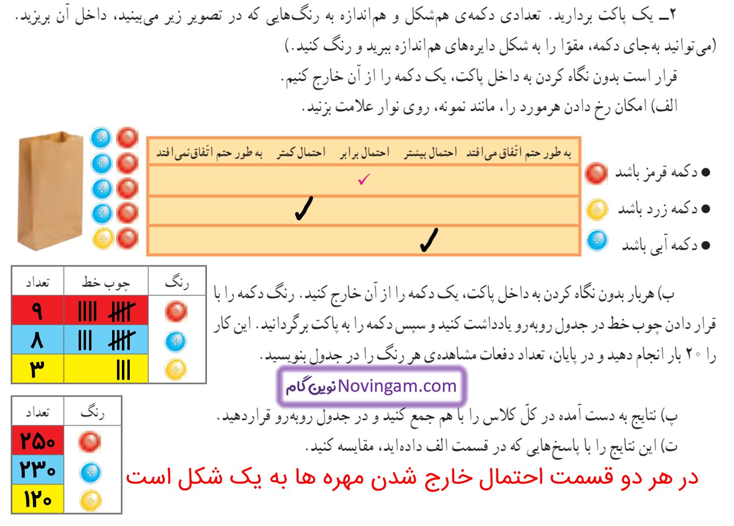 جواب فعالیت صفحه 134 ریاضی پنجم قسمت 2