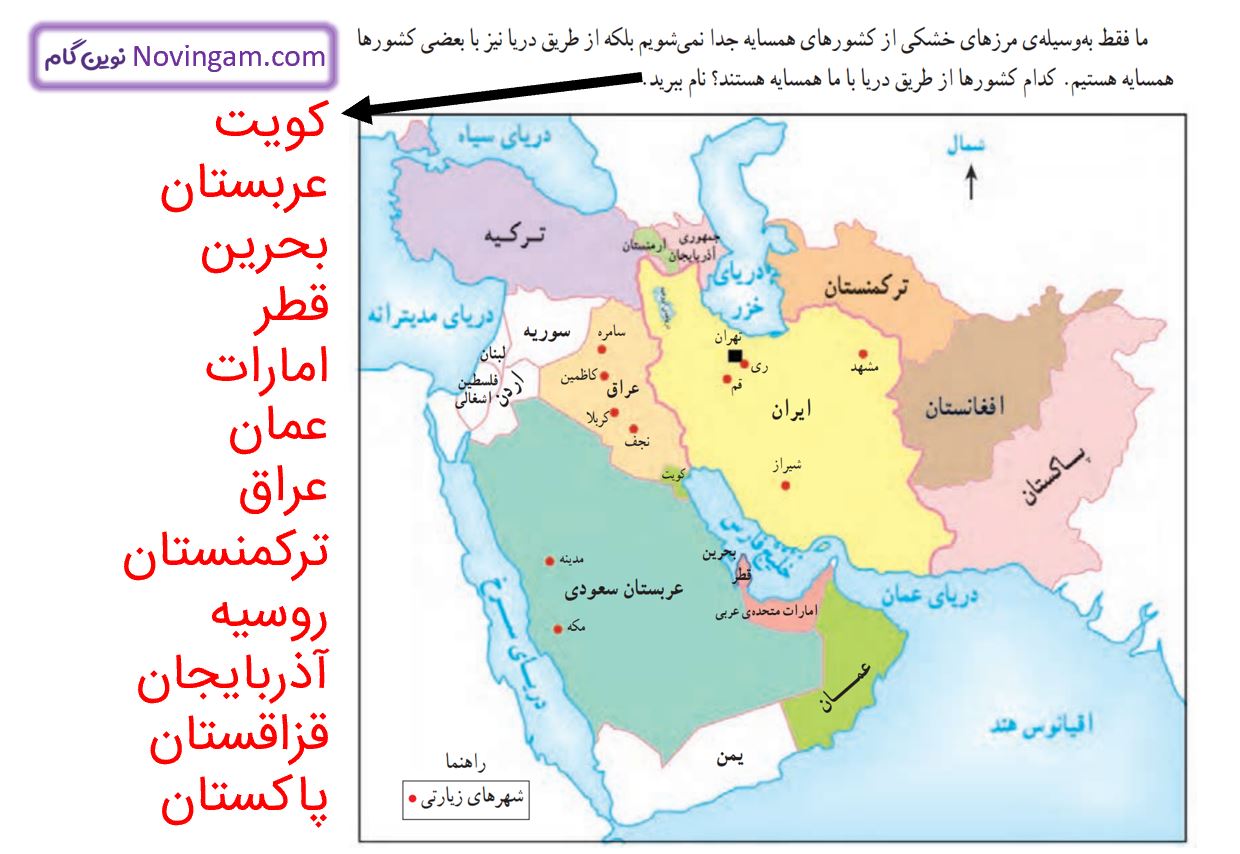 جواب سوالات متن صفحه 122 مطالعات ششم