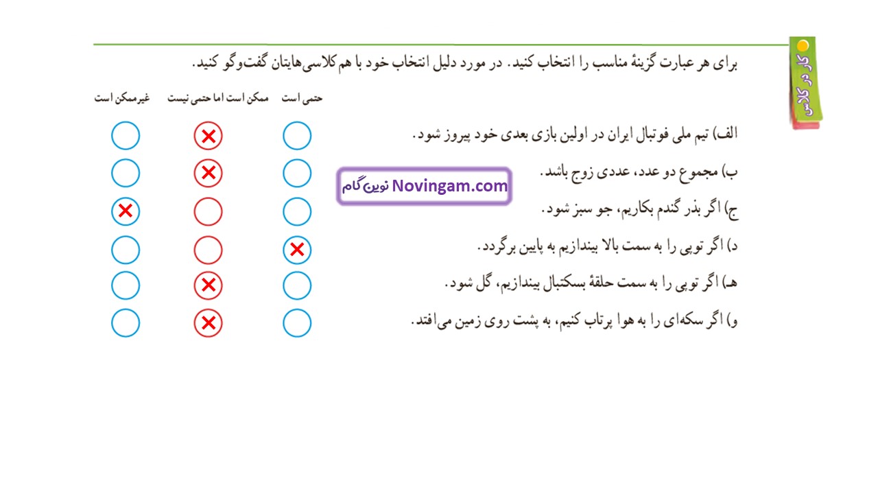 جواب صفحه ۱۱۸ و ۱۱۹ ریاضی هفتم قسمت دوم