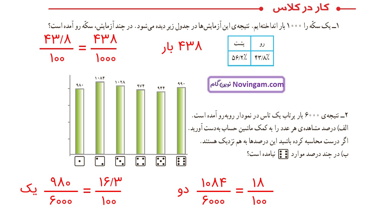 جواب صفحه ۱۲۷ ریاضی ششم قسمت دوم