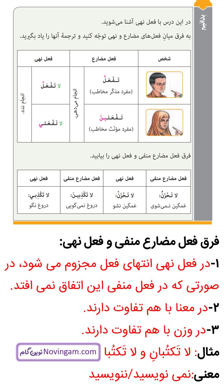جواب بدانیم صفحه 66 عربی نهم