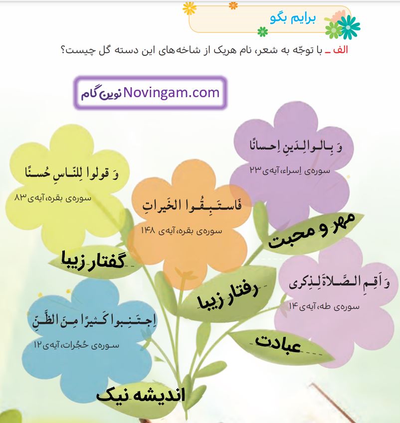 جواب برایم بگو صفحه 10 و 11 هدیه پنجم 1