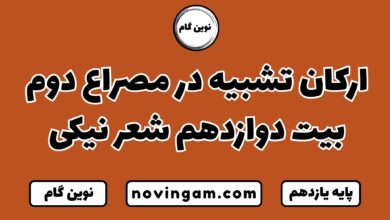 ارکان تشبیه در مصراع دوم بیت دوازدهم شعر نیکی