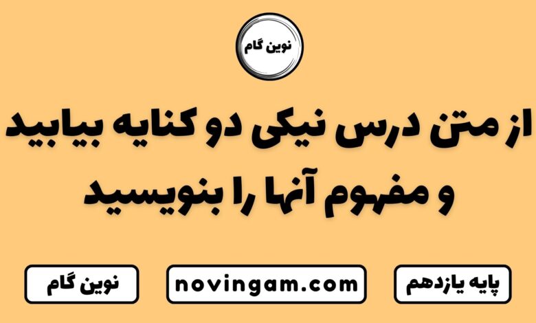 از متن درس نیکی دو کنایه بنویسید