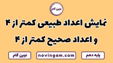اعداد طبیعی کمتر از ۴ و صحیح کمتر از ۴