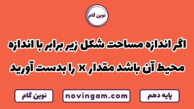 مساحت شکل با محیط برابر است x چند است