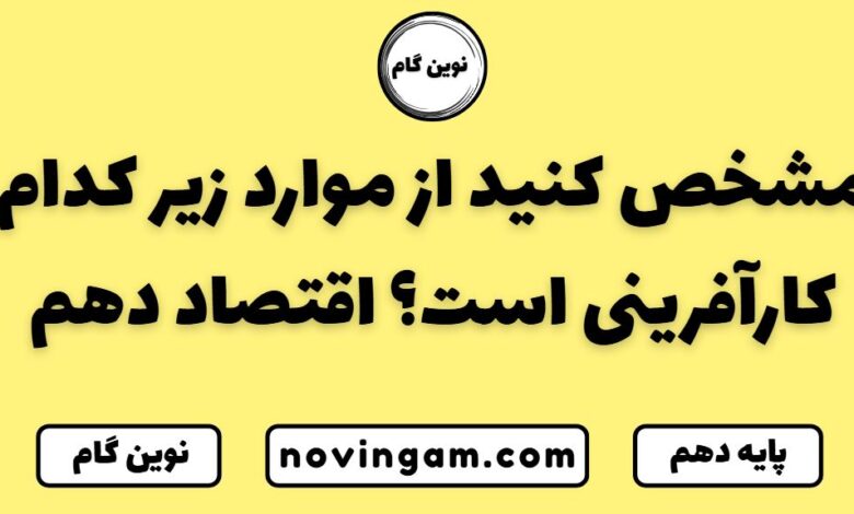 مشخص کنید از موارد زیر کدام کارآفرینی است اقتصاد دهم