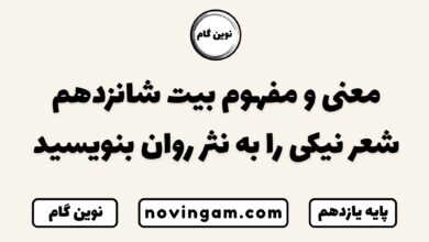 معنی و مفهوم بیت شانزدهم شعر نیکی را به نثر روان بنویسید