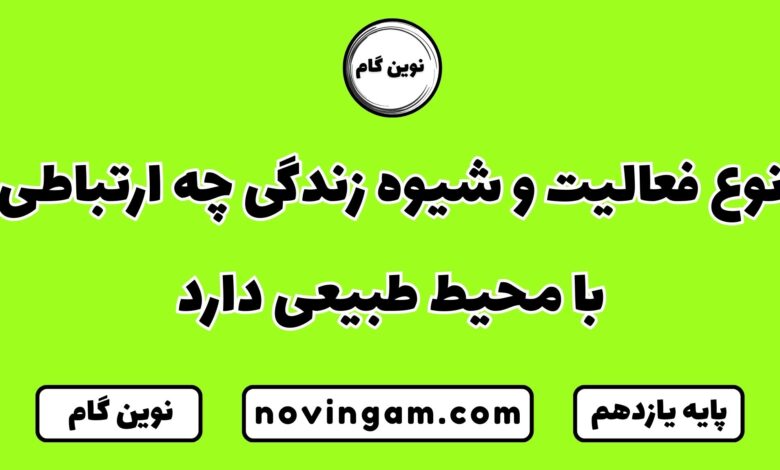 نوع فعالیت و شیوه زندگی چه ارتباطی با محیط طبیعی دارد