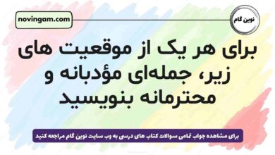 برای هر یک از موقعیت‌ های زیر، جمله‌ای مؤدبانه و محترمانه بنویسید مطالعات پنجم