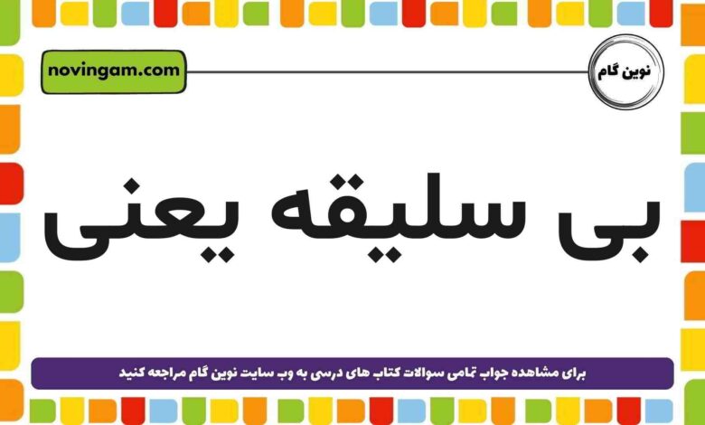 بی سلیقه یعنی