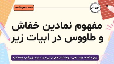 مفهوم نمادین خفاش و طاووس در ابیات زیر فارسی هشتم