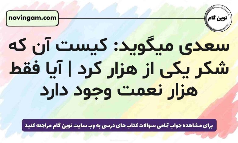 سعدی میگوید: کیست آن که شکر یکی از هزار کرد | آیا فقط هزار نعمت وجود دارد [پاسخ دقیق]