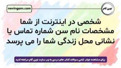 شخصی در اینترنت از شما مشخصات نام سن شماره تماس یا نشانی محل زندگی شما را می پرسد