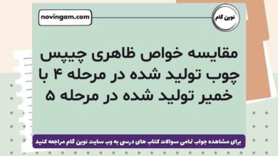 مقایسه خواص ظاهری چیپس چوب تولید شده در مرحله ۴ با خمیر تولید شده در مرحله ۵