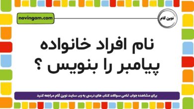 نام افراد خانواده پیامبر را بنویسید