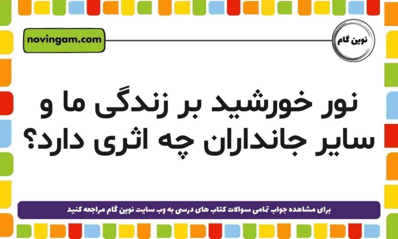نور خورشید بر زندگی ما و سایر جانداران چه اثری دارد