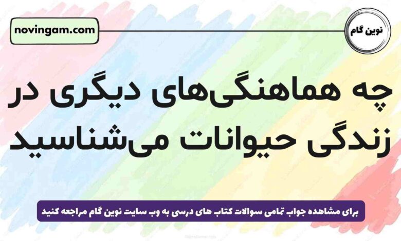 چه هماهنگی‌های دیگری در زندگی حیوانات می‌شناسید