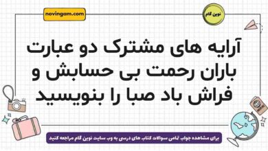 آرایه های مشترک دو عبارت باران رحمت بی حسابش و فراش باد صبا را بنویسید