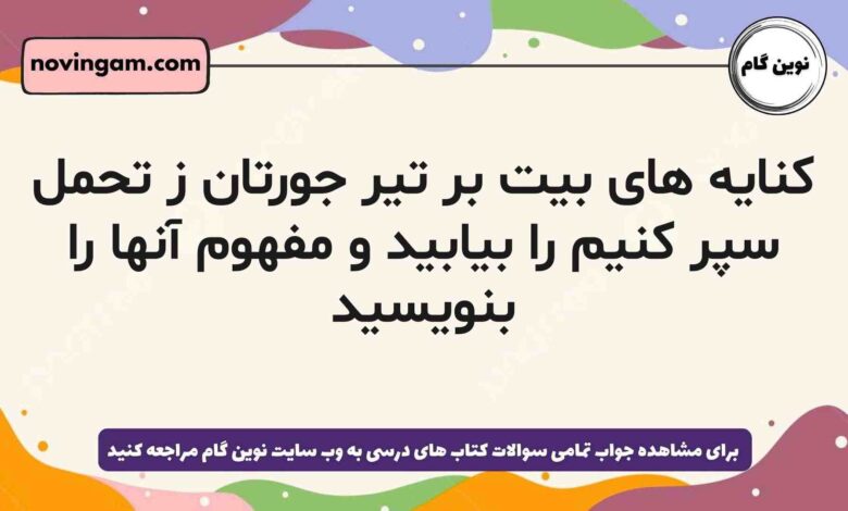 کنایه های بیت بر تیر جورتان ز تحمل سپر کنیم را بیابید و مفهوم آنها را بنویسید