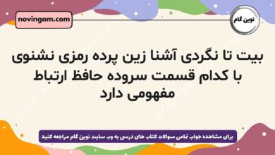 بیت تا نگردی آشنا زین پرده رمزی نشنوی با کدام قسمت سروده حافظ ارتباط مفهومی دارد فارسی دهم