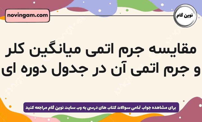 مقایسه جرم اتمی میانگین کلر و جرم اتمی آن در جدول دوره ای