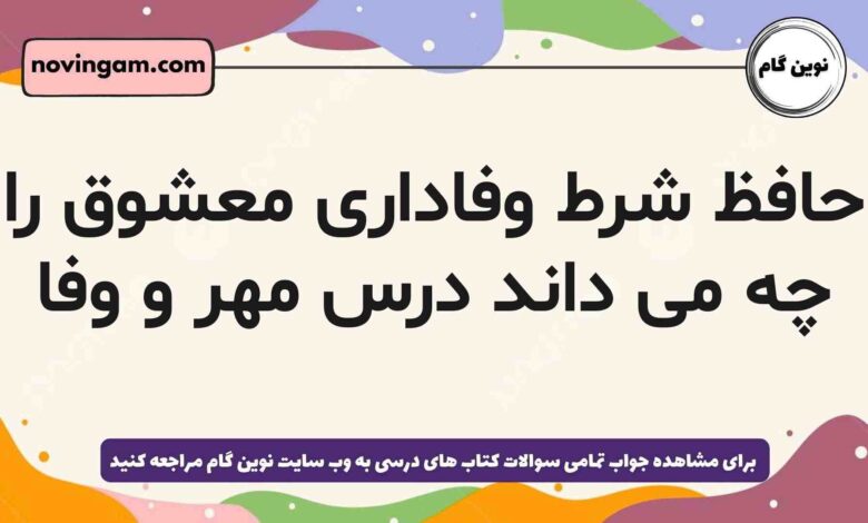 حافظ شرط وفاداری معشوق را چه می داند درس مهر و وفا