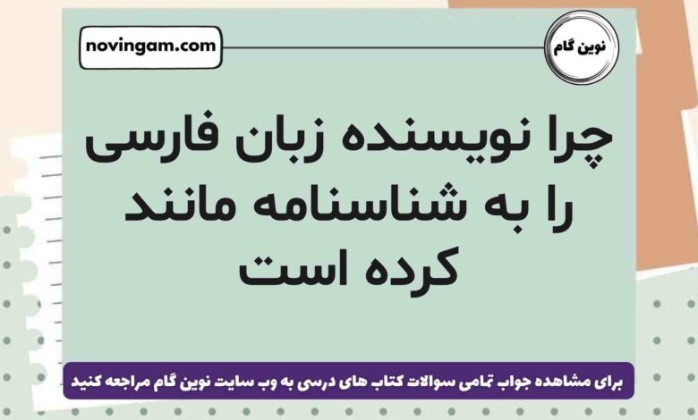 چرا نویسنده زبان فارسی را به شناسنامه مانند کرده است