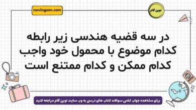 در سه قضیه هندسی زیر رابطه کدام موضوع با محمول خود واجب کدام ممکن و کدام ممتنع است