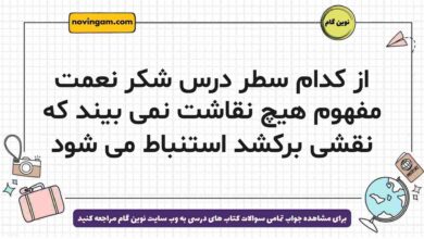 از کدام سطر درس شکر نعمت مفهوم هیچ نقاشت نمی بیند که نقشی برکشد استنباط می شود