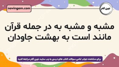 مشبه و مشبه به در جمله قرآن مانند است به بهشت جاودان فارسی دهم