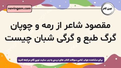 مقصود شاعر از رمه و چوپان گرگ طبع و گرگی شبان چیست فارسی دهم