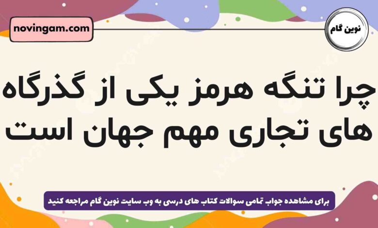 چرا تنگه هرمز یکی از گذرگاه های تجاری مهم جهان است